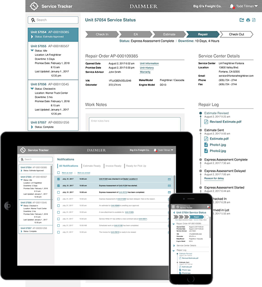 Daimler Trucks Service Tracker