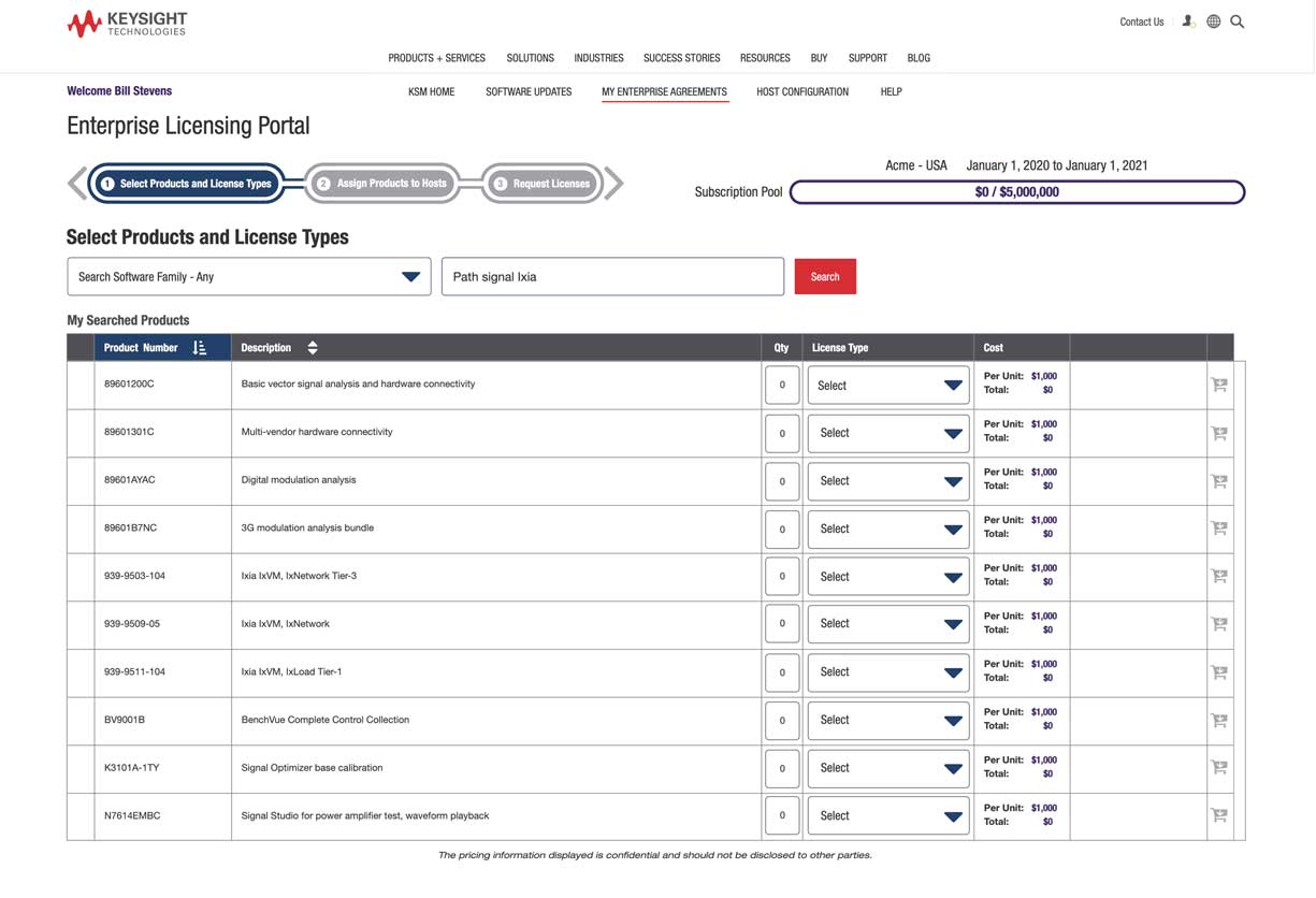 Keysight Enterprise Licensing Portal