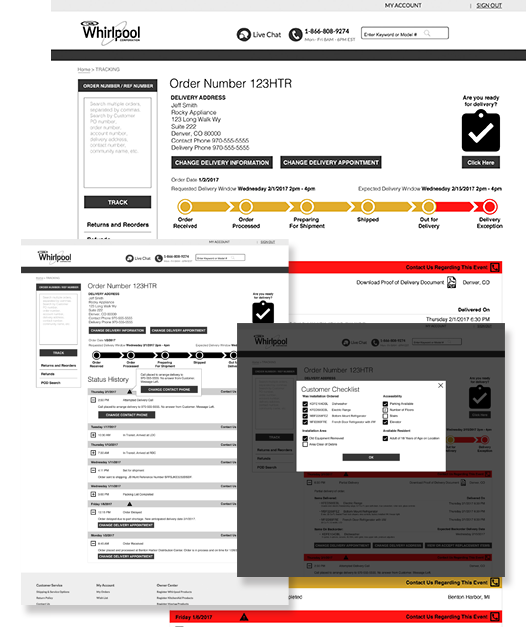 Whirlpool Home Delivery Tracker